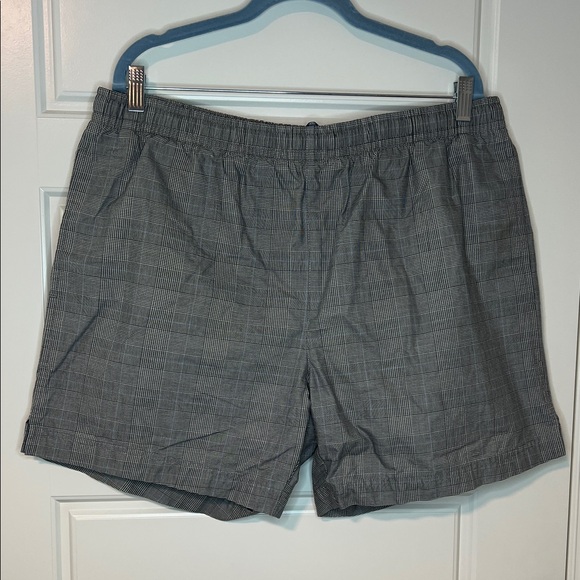 Vtg Polo  Ralph Lauren Checkered Swim Trunks Shorts Plaid gray black blue Large - Picture 1 of 8